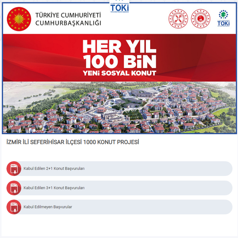 TOKİ, İzmir Seferihisar kura sonuçları açıklandı!