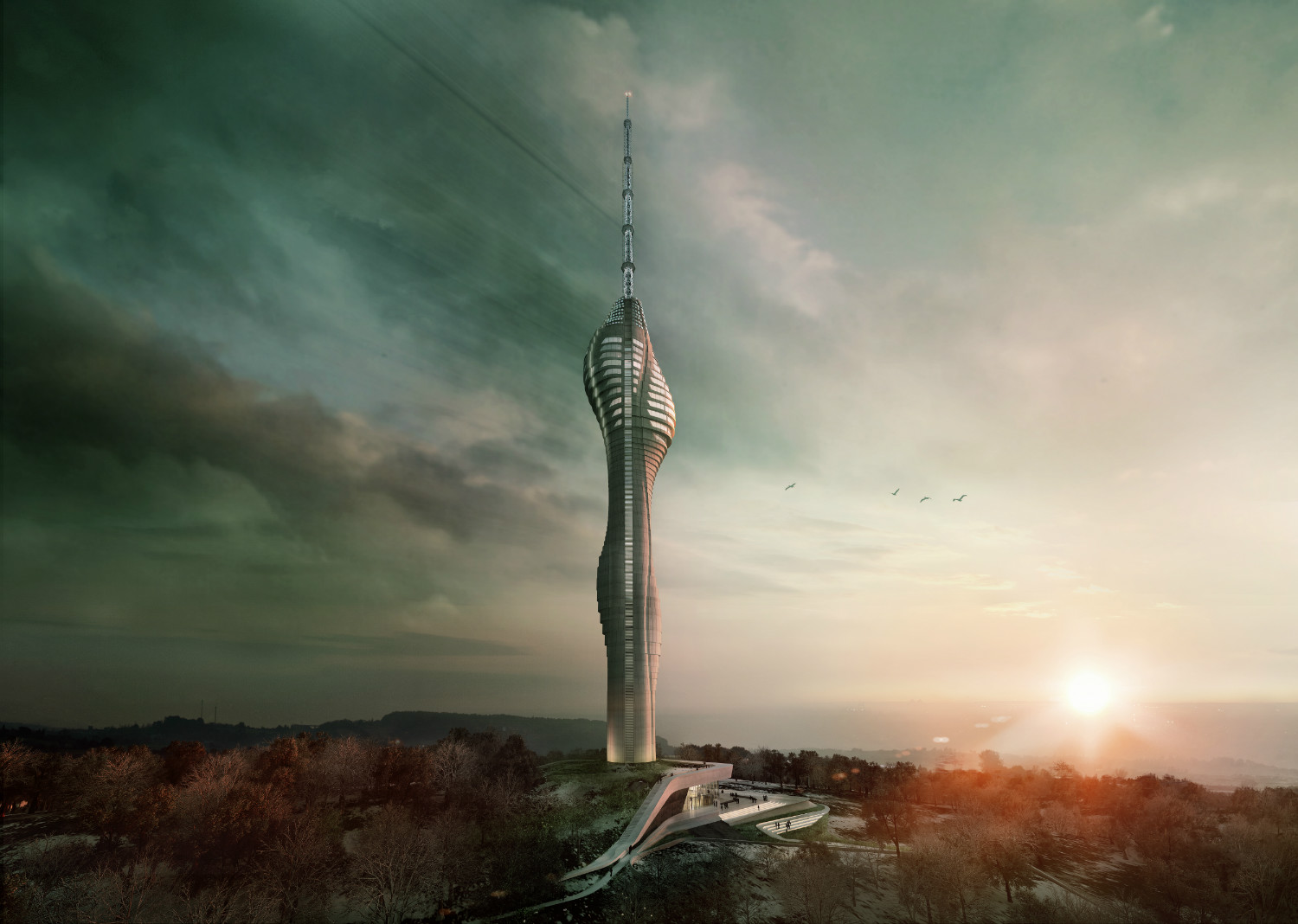 365 metre yüksekliğe ulaşacak Küçük Çamlıca Tv-Radyo Kulesi tamamlandığında işte böyle olacak.
